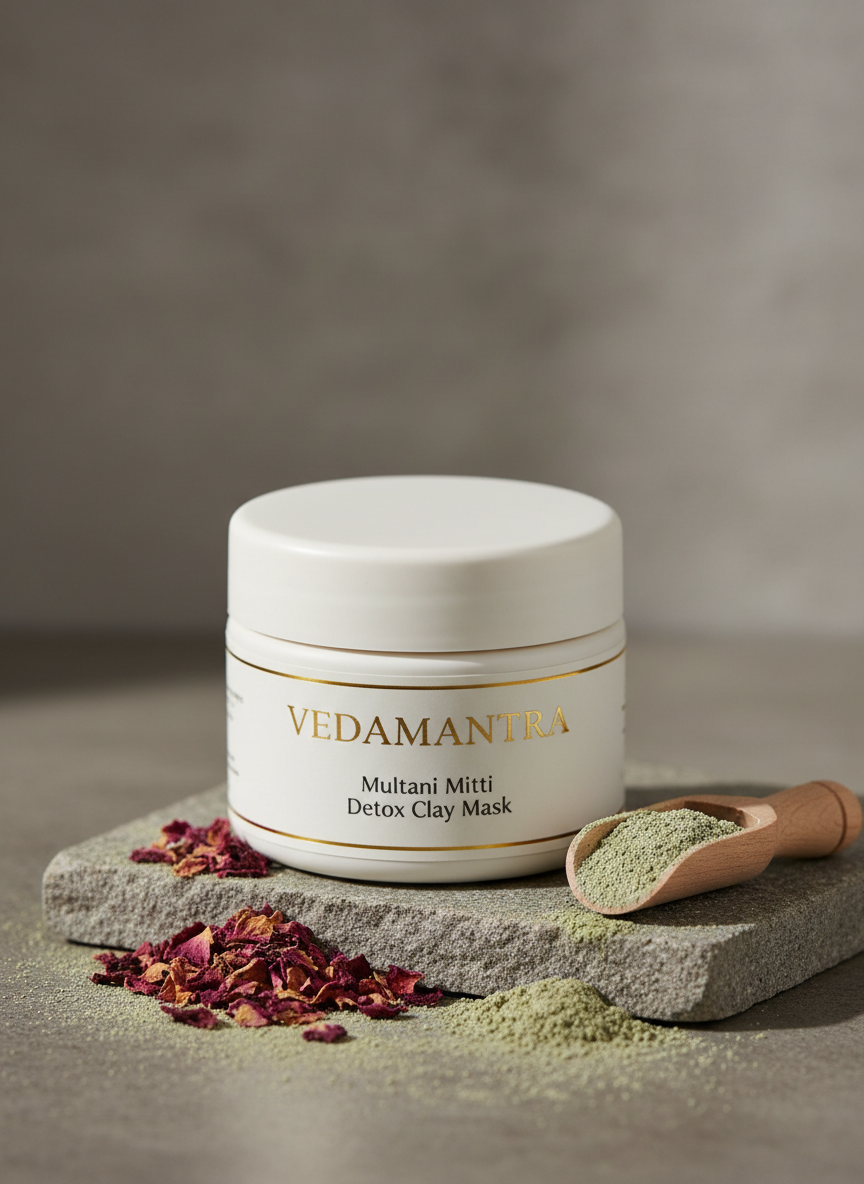 Vedamantra Multani Mitti Detox Clay Mask — Branded Product Photo