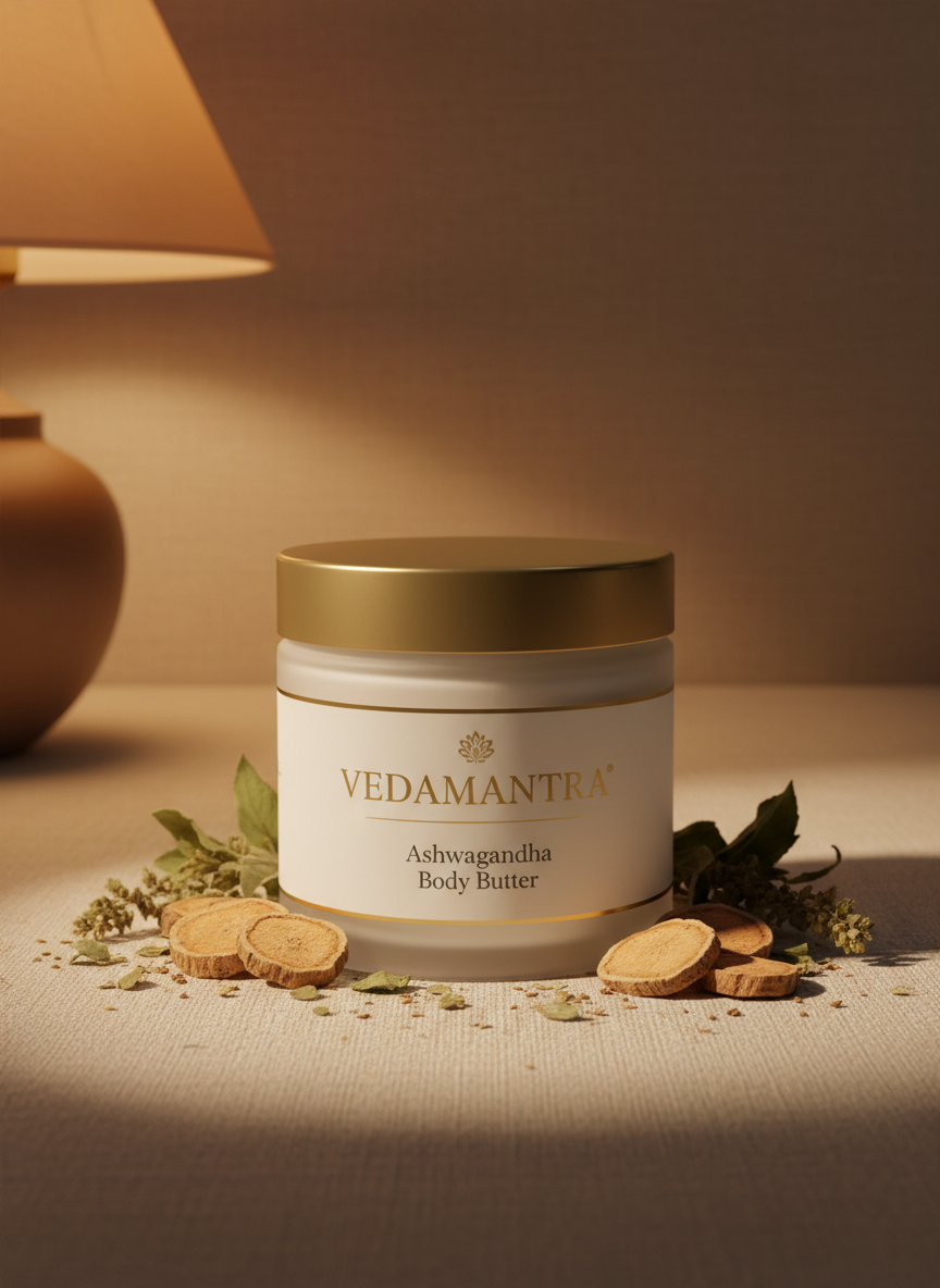 Vedamantra Ashwagandha Body Butter — Branded Product Photo