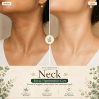 Vedamantra Turmeric Wax — Neck Before After